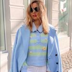 ZARA Floral Knit Embroidered Sweater Photo 3