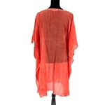 Debbie Katz South Beach Mystic Kaftan Sheer Embroidered Cover Up Orange Medium N Red Photo 4