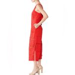 Parker Ashton Sleeveless Tie-Back Eyelet Crop Red Jumpsuit Photo 2
