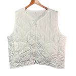 Forever 21 Quilted Vest - Women's L - White Activewear Photo 0