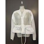 FP Movement Under The Sea Jacket Womens Large White Mesh Longline Convertible Photo 11