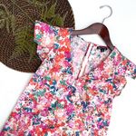 J.Crew  Mercantile Womens Dress Multicolor Floral Short Flutter Sleeve 4 Photo 0