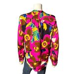 Karlie NWT Pink Floral Polka Dot Button Up Blouse M Bold Retro Print Top Photo 2