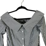 Antonio Melani  Womens Striped Off Shoulder Button Up Shirt Top XS Photo 5