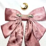 Women’s Dusty Pink Oversized Silky Soft Satin Elegant Hair Bow clip Coquette Y2K Photo 4