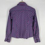 Façonnable  Shirt Womens XS Multicolor Checked Cotton Classic Preppy Button Up Photo 7