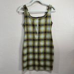 Popular Basics Yellow plaid mini dress Photo 3