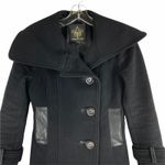 Mackage  Wool Cashmere Leather Trim Short Coat Jacket Black Size XS Photo 2