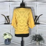 Vintage 80s 90s Yellow Knit Blouse Dolman Sleeves Large Photo 1
