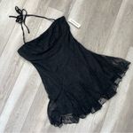 Third Charm Dress NWT indy floral lace halter mini womens Black (small) Photo 1