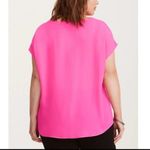 Torrid  Women's Size 3 (3X) Georgette Dolman Blouse Top Hot Neon Pink Flowy Light Photo 1