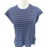 Banana Republic Women's Blue Striped Cap Sleeve Crew Neck Tee T-shirt Top Size S Photo 0