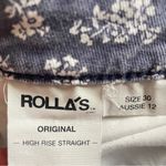 Free People Rolla’s Original High Rise Straight Elderflower Floral Jeans Photo 6