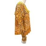 Abercrombie & Fitch Abercrombie Fitch XS Mustard Paisley Floral Long Sleeve Ruffle Sheer Light Blous Photo 7