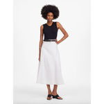 Madewell Fluted Midi Skirt Tile White Rigid Denim High Rise Minimalist US 25 NWT Photo 5