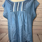 Knox Rose Denim Babydoll Shirt XXL 2XL Womens Plus size 2X Boho Aztec Jean Y2K Photo 0