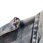 Pastels Clothing Multicolor Feather Blouse with Denim Details Small Red Photo 3