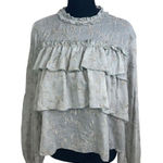 ZARA #112  Basic Cropped Ruffle Front Blouse Photo 0