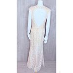 Betsy and Adam Betsy Adam white / cream lace rhinestone long cap sleeve wedding dress formal 10 Photo 11