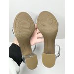 Bandolino Sandals Womens Size 5.5 Silver Open Toe Ankle Strap Block Heels Photo 9