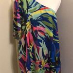 Gibson Latimer New  tropical oasis one shoulder top Photo 0