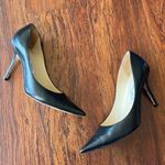 Jimmy Choo  Black Chic Edgy Feminine Professional Sleek Leather Pumps Size 38 Photo 1