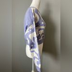 Hollister  Retro Hippie Y2K Style Lavender White Patterned Cropped Sweater Size S Photo 2