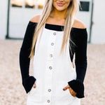 These Three Boutique White Denim Overall Dress  Photo 0