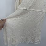 Blue Island  Ivory Silver Metallic Swim Coverup Dress Size Large Rayon Boho Photo 8