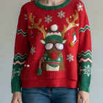33 Degrees Reindeer Ugly Christmas Sweater XXL Photo 0