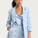 Cinq à Sept NEW NWT Cinq A Sept Kylie Embellished Linen Blazer & Tora Shorts Blue Hydrangea Photo 0