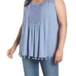 Caslon  Tassel Trim Embroidered TankTop… Photo 0