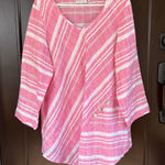 Habitat NWOT  Linen Asymmetric Hem Top
Red White Size XL Photo 0