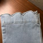 frame denim L Crop Mini Boot Jeans Scalloped Hem Light Wash Size 26 Photo 6