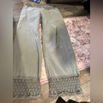 XCVI  boho Wide-Leg Pants with Lace Hem size M Photo 8