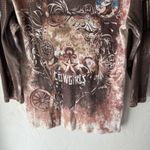 Katina Marie Shirt Large Brown Western Cowgirls Graphic Long Sleeve USA Grunge Photo 2