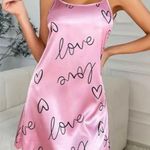 Boutique Baby Pink, Silky, Graphic, Night Slip Photo 5