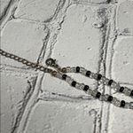 Teardrop Grey Charcoal Black Iridescent Silver Beaded Necklace and Earring Set Photo 13