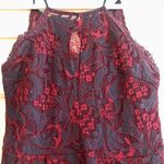 Francesca’s Blue Red Floral Lace Women’s Sleeveless Dress Size Large Photo 3