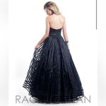 Rachel Allan Black Prom Gown Black Flowy Maxi Dress‎ 6920 Size 4 Photo 2