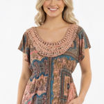 Live and let live  Blouse boho floral glam sequin top Photo 0
