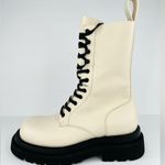 Bottega Veneta Lug Boot Military Calf Leather Lace-up White Combat Boots EU 39.5 Photo 8