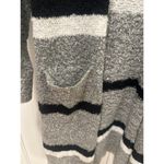 Mud Pie  Gray Striped Open Front Long Cardigan M/L Sweater Knit Pockets
Winter Photo 1