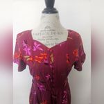 Erika  Dresses Burgundy Red Chiffon Midi Dress Size M Photo 1