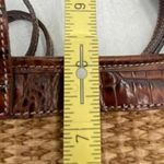 Brahmin Vintage  Elegant Brown and Tan Woven - Croc Trim Women's Bag Photo 5