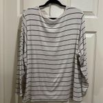 Old Navy  luxe long sleeve crew neck shirt cream with black stripes size 2X Photo 2