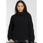 Seven7 New Women's Cable Cowl Neck Sweater Black XXL Pullover Long Sleeve Photo 1
