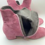 Vtg Pink Suede Ankle Zip Heel Boots Soft Fairycore Cottage Boho Indie 8.5 39 Photo 4