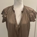 Evereve NWT  Lydia Flutter Sleeve Satin Blouse Sz M Photo 3