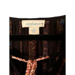 Sundance Sheer black all over embroidered blouse with tassle tie S Bohemian Boho Photo 2